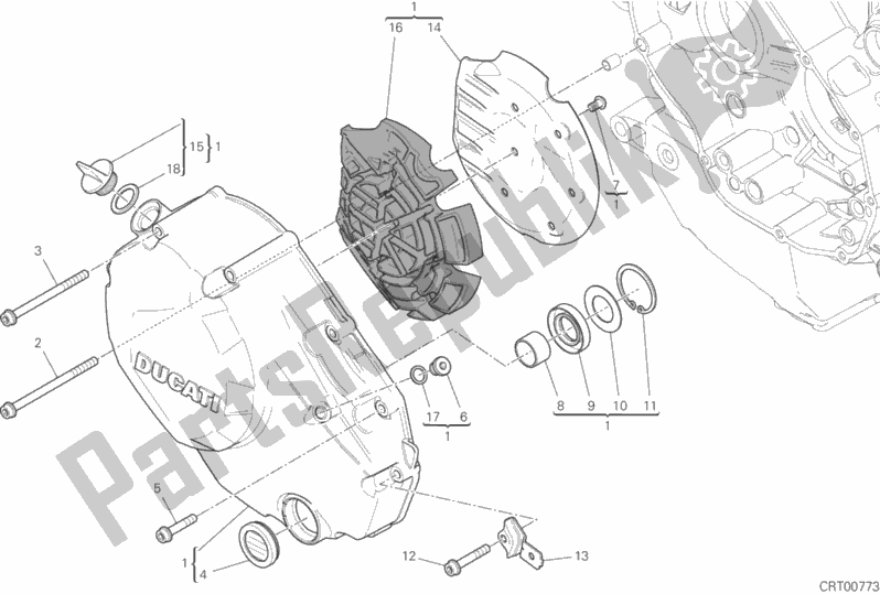Todas las partes para Tapa Del Embrague de Ducati Multistrada 1260 Touring USA 2018